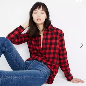 Madewell Flannel Popover Shirt in Buffalo Check